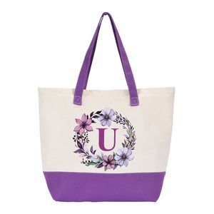 Canvas Tote Bag, Monogrammed Tote Bags With Top Zier Closure And :3